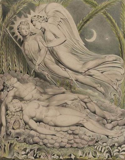 Adán y Eva durmiendo de William Blake